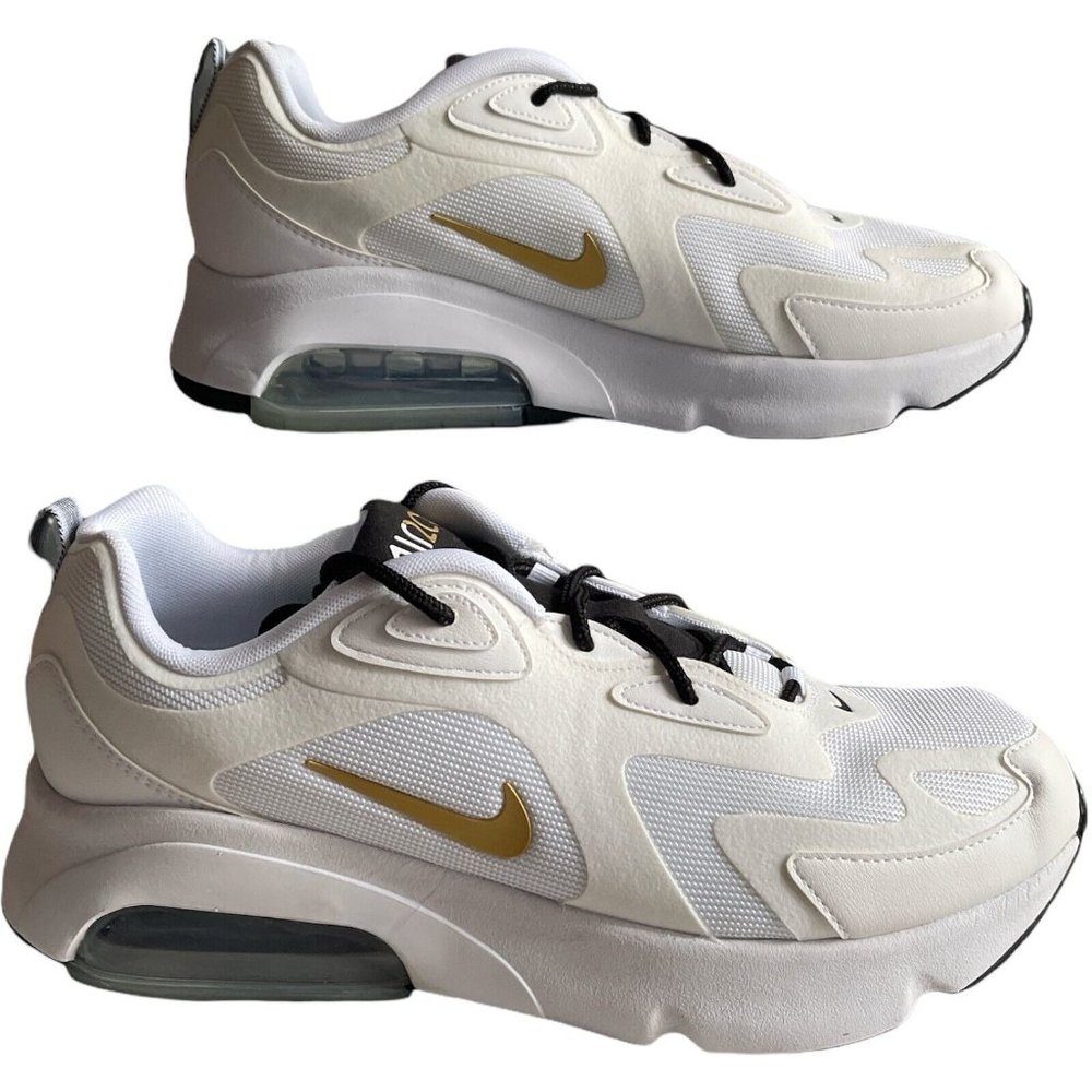🌹Women’s Sneakers Size 11.5 Nike AIR MAX 200 White/Metallic Gold Black AQ2568102